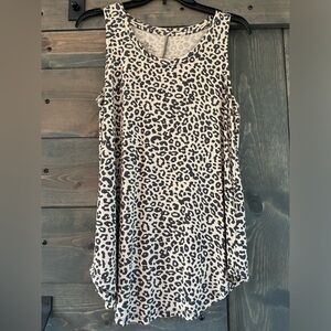 NWOT Leopard Print Drapey Tank Top, Size Small